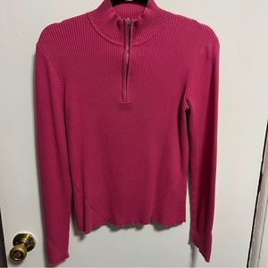 JONES NEW YORK Pink Zip Sweater